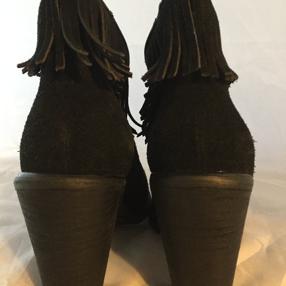 NEW Joie Loren Fringe Ankle Bootie Black Suede 6.5 - Picture 4 of 6